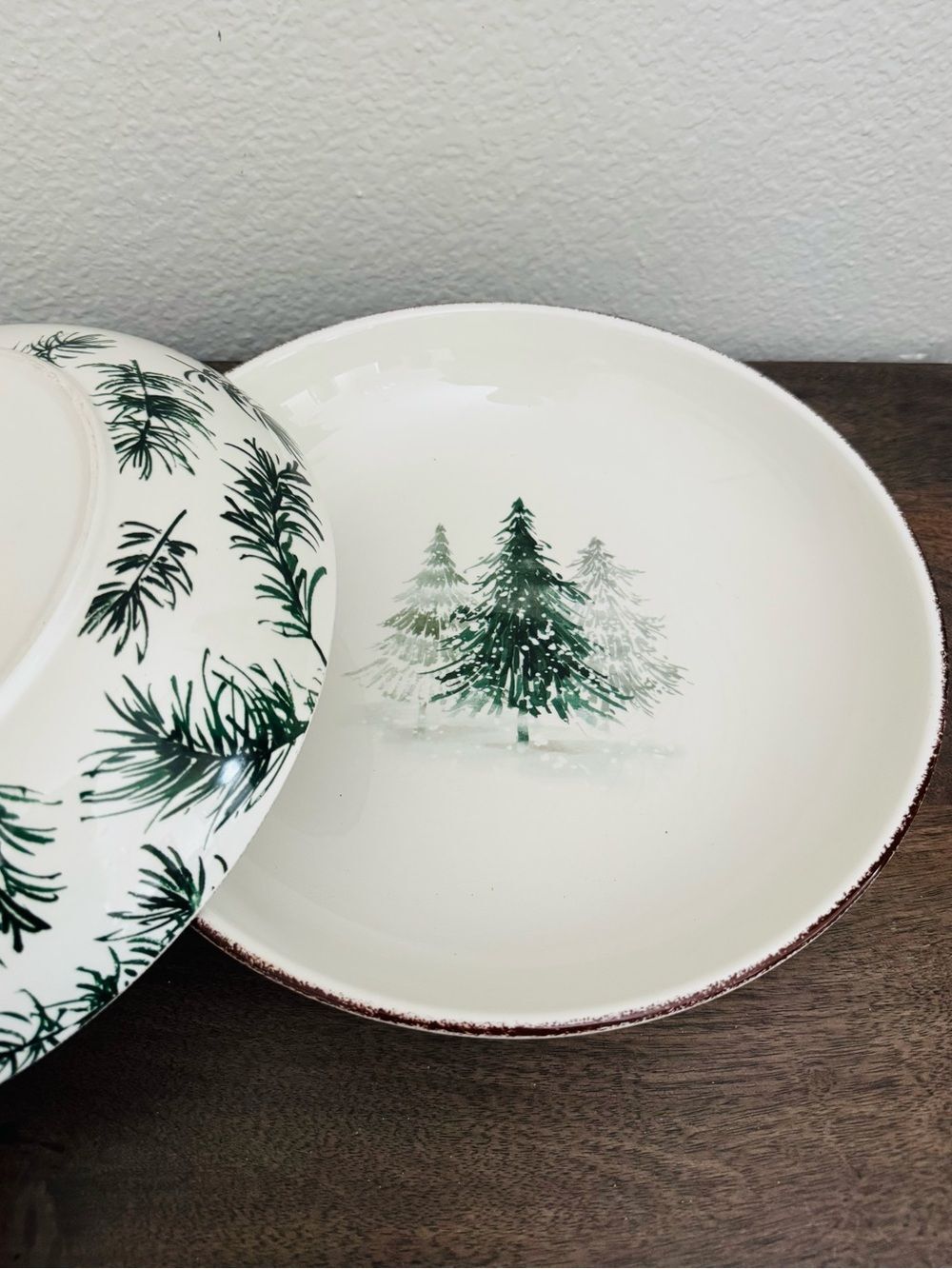 Robert Stanley Christmas Pine Tree Holiday Large Serving Bowl